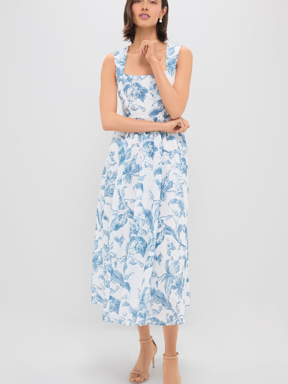 NWT Hyacinth House Dusty Blue Floral Maizie Maxi Dress Size M - Picture 6 of 10